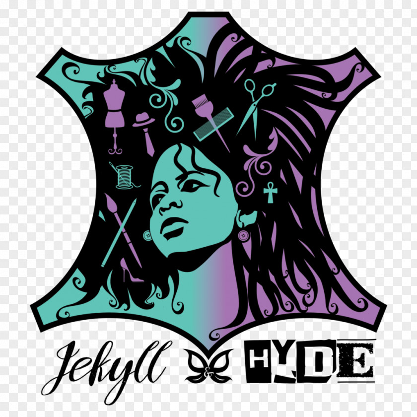 Hippies Strange Case Of Dr Jekyll And Mr Hyde & Transformation Salon Graphic Designer Logo PNG