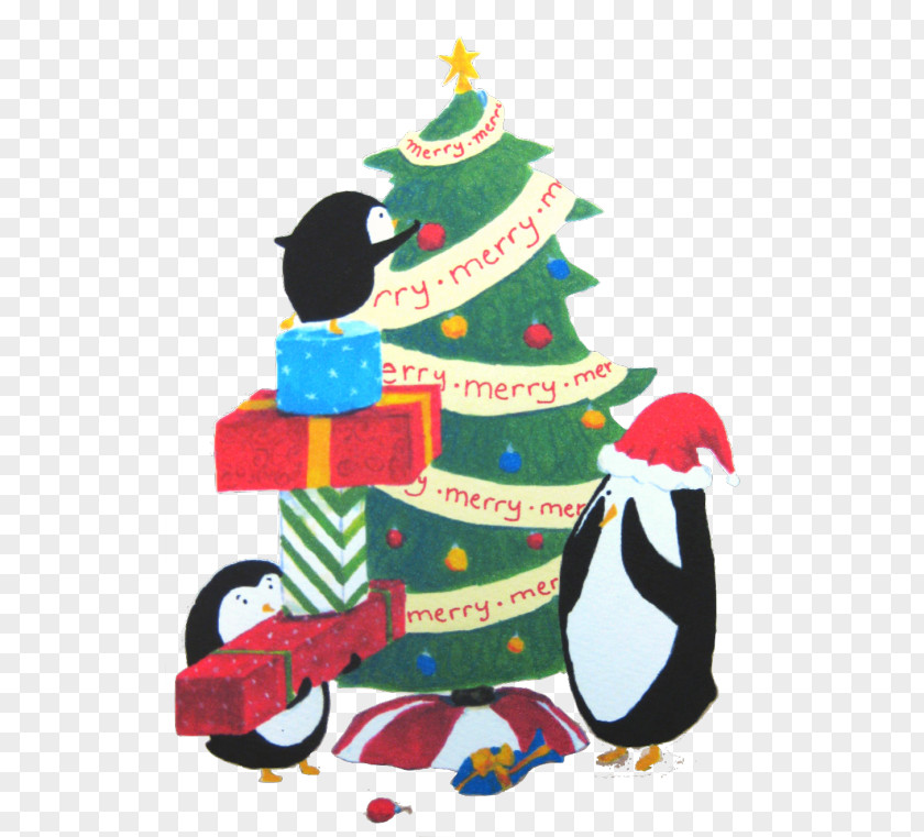 Penguin Christmas Card Day Ornament PNG