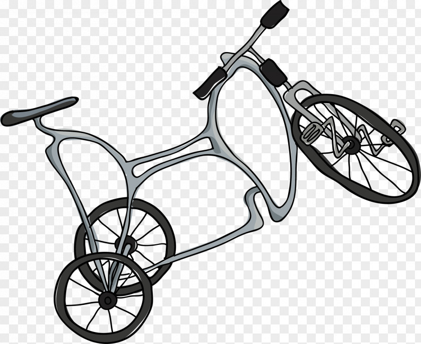 Simple Grey Bicycle Pedal Wheel Frame Saddle PNG
