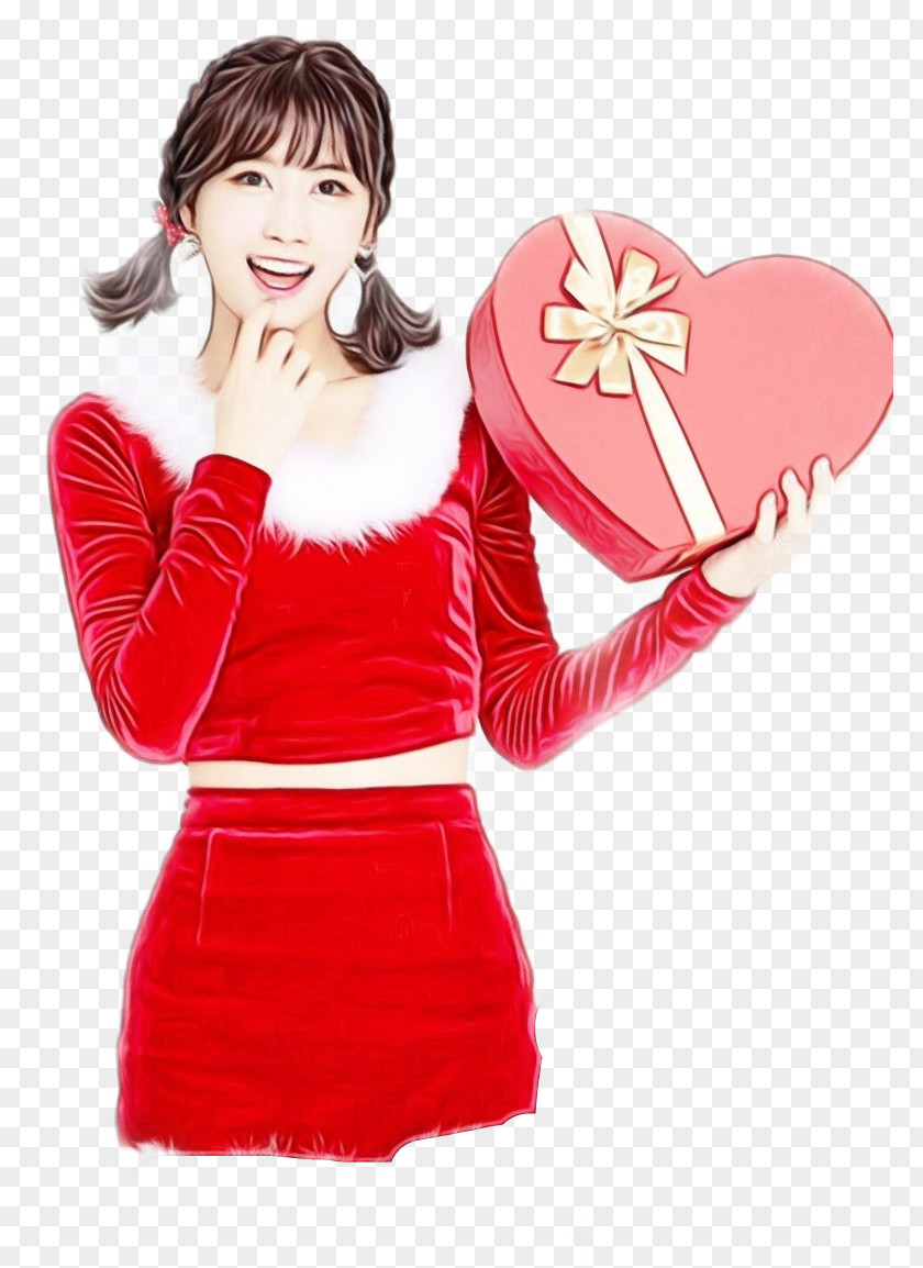 Brown Hair Gesture Red Pink Heart Muscle Costume PNG