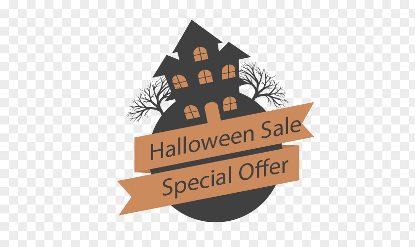 Halloween Promotion Tag Paper Logo PNG