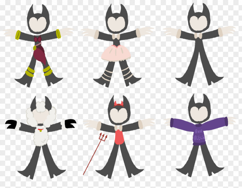 Minks Bendy And The Ink Machine Costume Bow Tie TheMeatly Drawing PNG