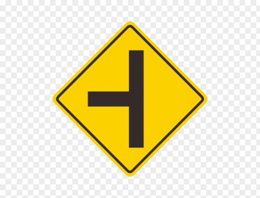 Road Traffic Sign Three-way Junction Intersection Warning PNG