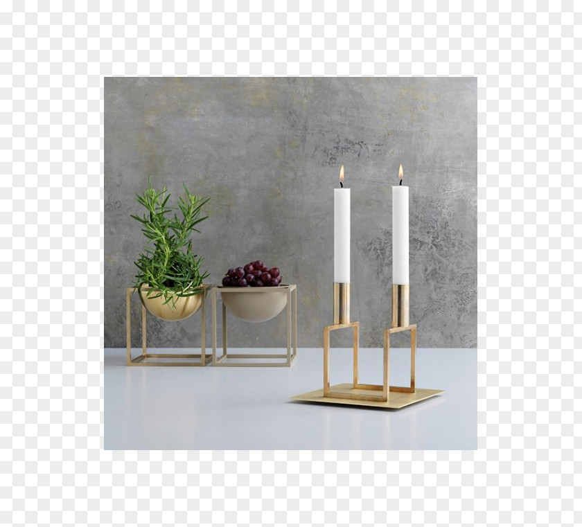 Small Bowl Candlestick Brass By Lassen Cube PNG