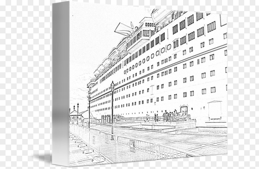 Cruise Ship Naval Architecture Facade PNG