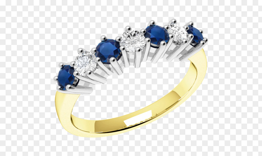 Golden Yellow Material Sapphire Eternity Ring Brilliant Diamond PNG