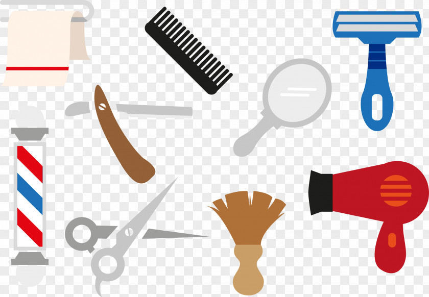 Vector Illustration Barber Tools Comb Hair Care Clip Art PNG