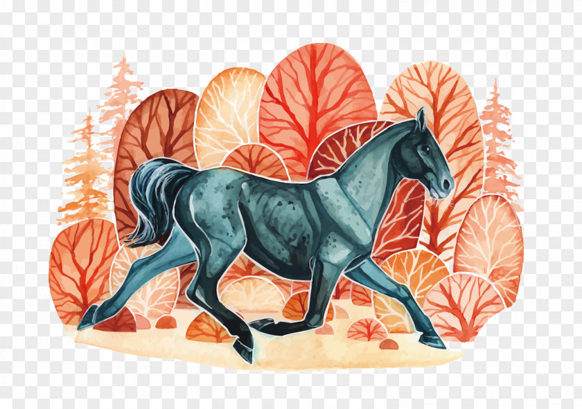 Vector Woods Running In The Horses Ferghana Horse Akhal-Teke Shulin District Illustration PNG