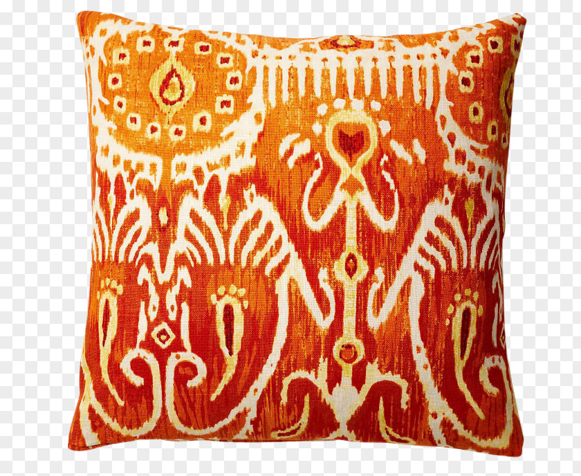 Orange Throw Pillows Textile Curtain PNG