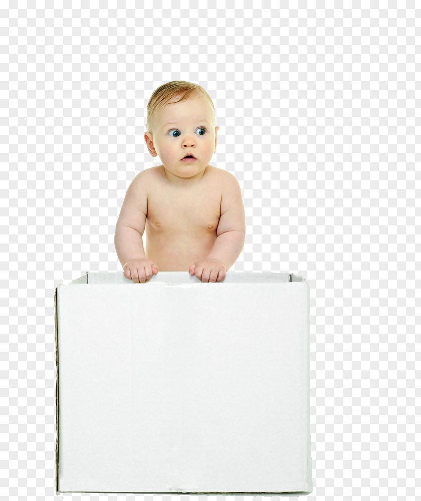 Children Clutching Cardboard Boxes Image [ Infant Child Model Icon PNG