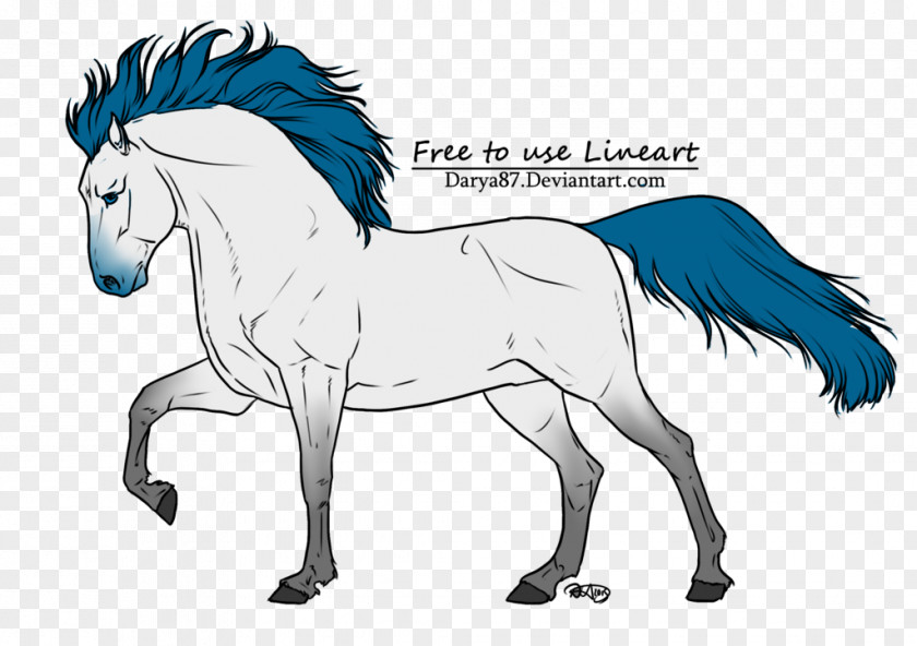 Show Off Light Pony Mustang Line Art Stallion PNG