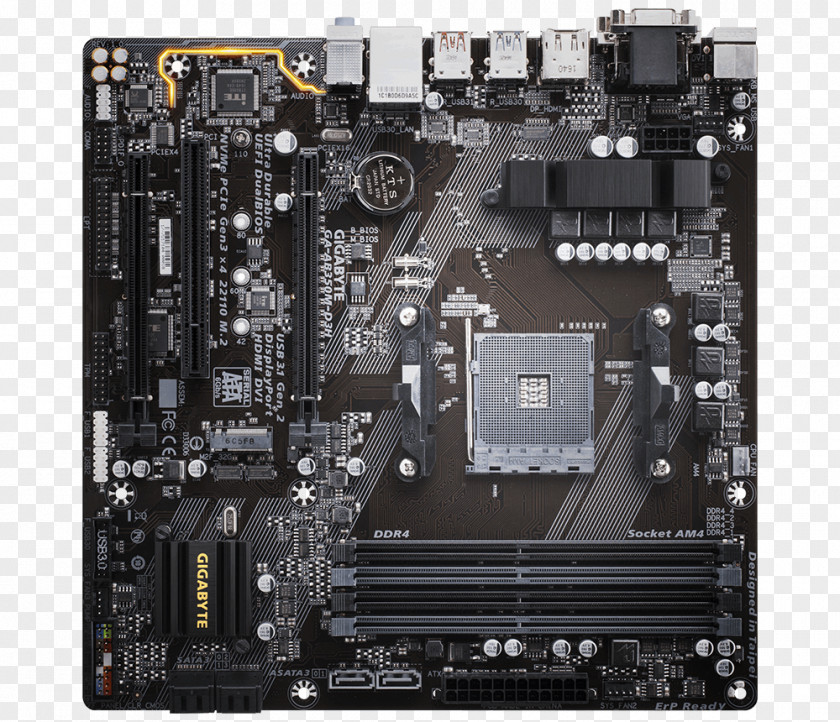 Socket Am4 Gigabyte GA-AB350M-HD3 AMD B350 AM4 Motherboard MicroATX DDR4 SDRAM PNG