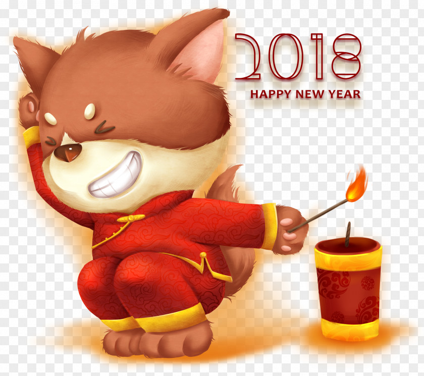 Canis Familiaris Dog Chinese New Year Firecracker Image Cartoon PNG