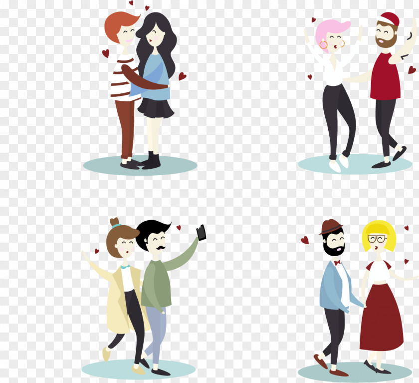 Couple Love Each Other Illustration PNG
