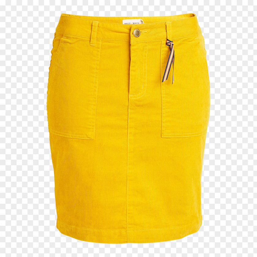 Dress Yellow Skirt Corduroy Pocket PNG