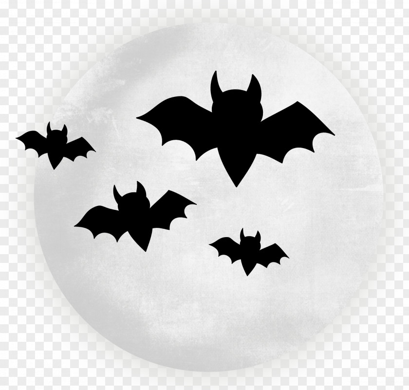 Large Transparent Moon With Bats Halloween Clipart Clip Art PNG