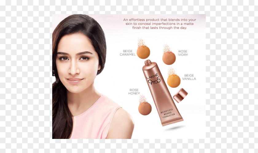 Lipstick Shraddha Kapoor Lakmé Cosmetics 9 To 5 Weightless Mousse Foundation PNG