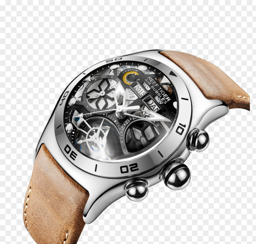 Air Bubble Watch Tourbillon Dial Clock Skeleton PNG