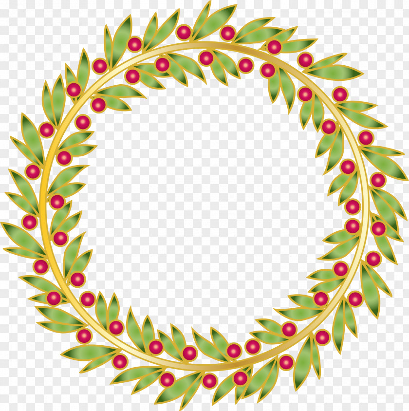 Blue Wreath Laurel Christmas Decoration Twig PNG