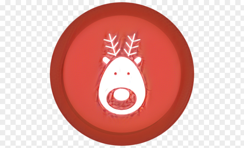 Deer Plate Red Christmas Ornament PNG