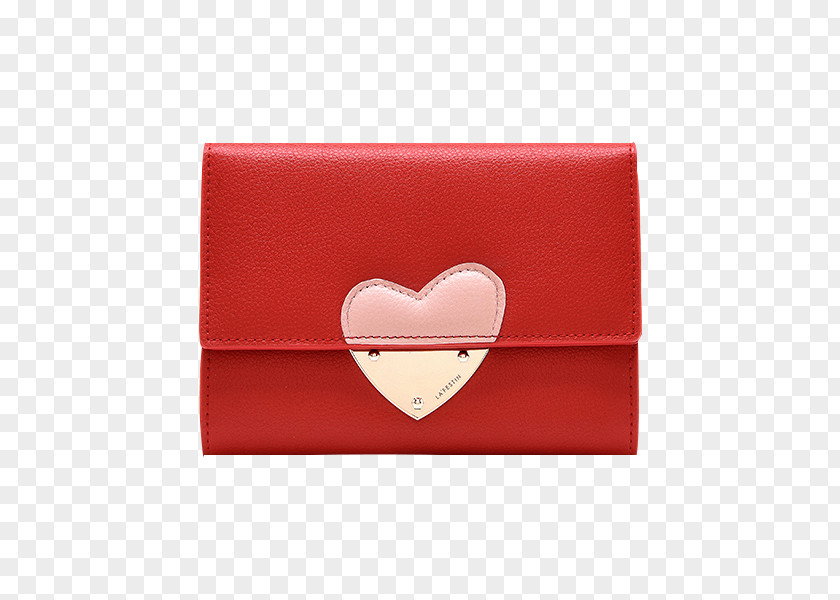 Lady Red Heart-shaped Wallet Coin Purse Handbag PNG