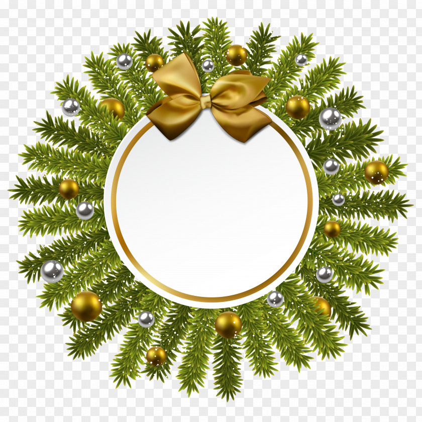 Pine And Gold Bow Christmas Decoration PNG Clipart Image International Day Of The World's Indigenous Peoples Gift Allah PNG