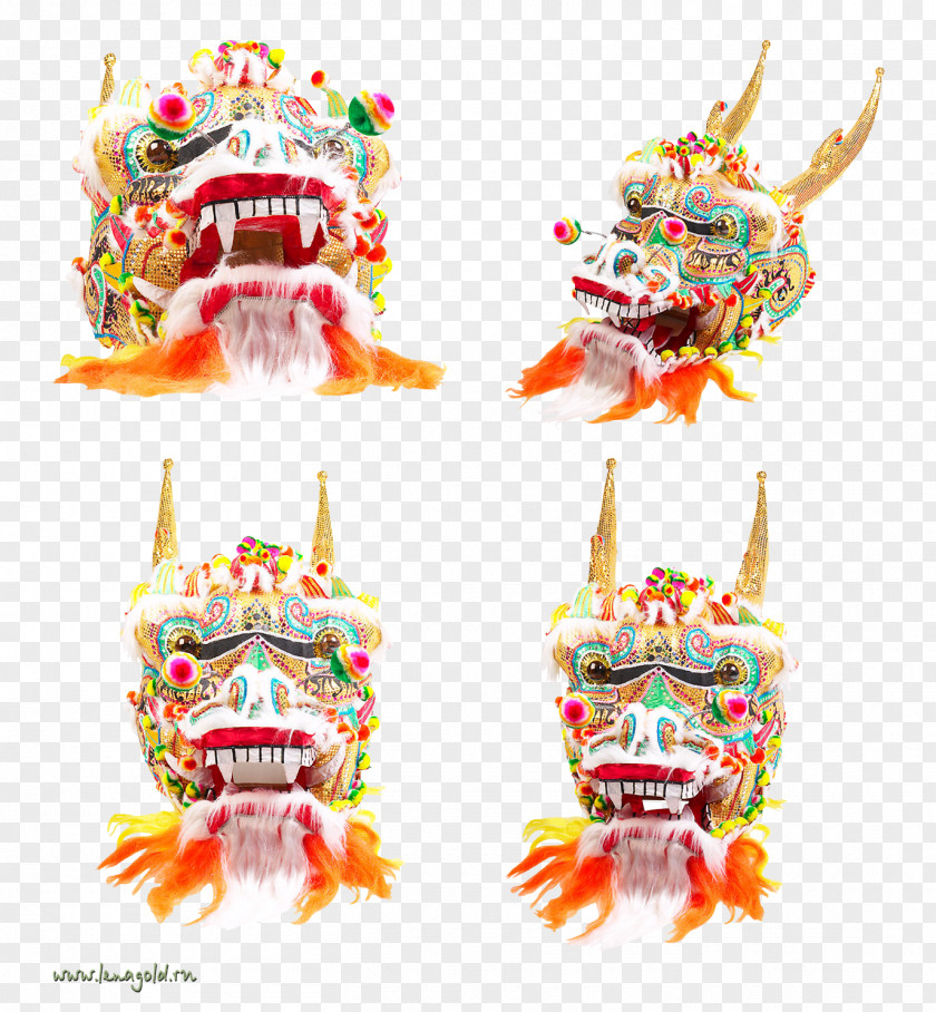 All Kinds Of Masks Lion Dance Chinese New Year Festival PNG
