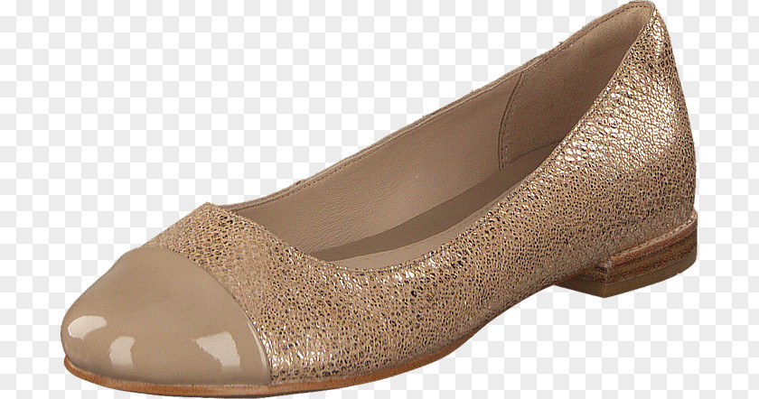 Champagne Gold Ballet Flat Shoe Slipper Sandal C. & J. Clark PNG