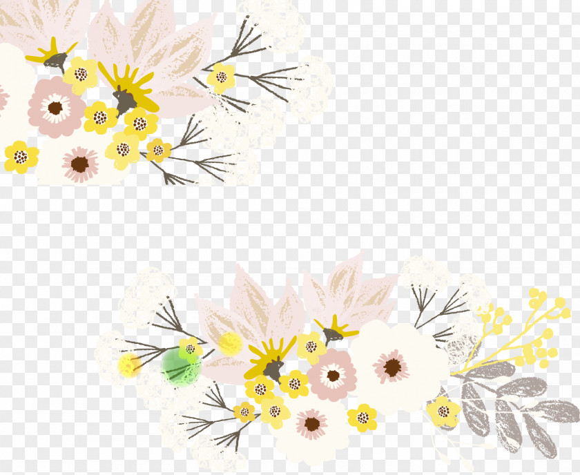 Hand-painted Flowers Vector PNG