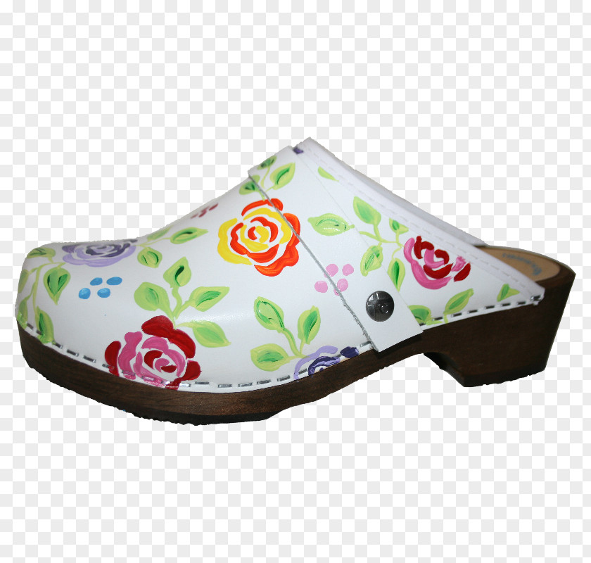 Hand Painted Girls Clog Shoe Walking PNG