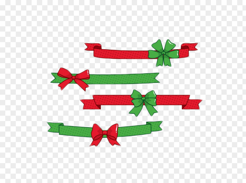Simple Red Green Column Article Ribbon Download Christmas PNG