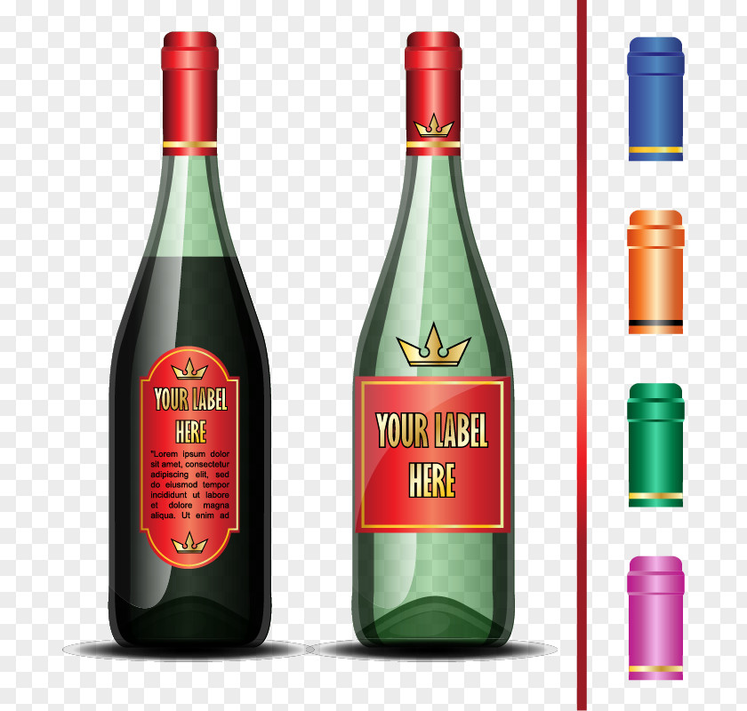 Wine Packaging Design And Labeling Template Bottle PNG