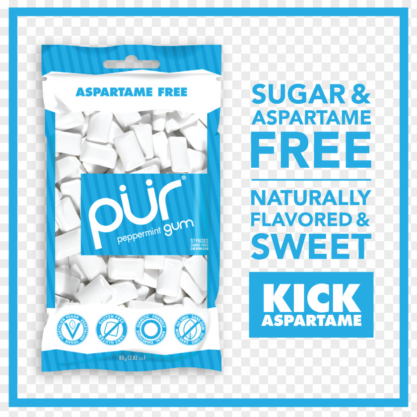Chewing Gum PÜR Mint Sugar Substitute Aspartame PNG