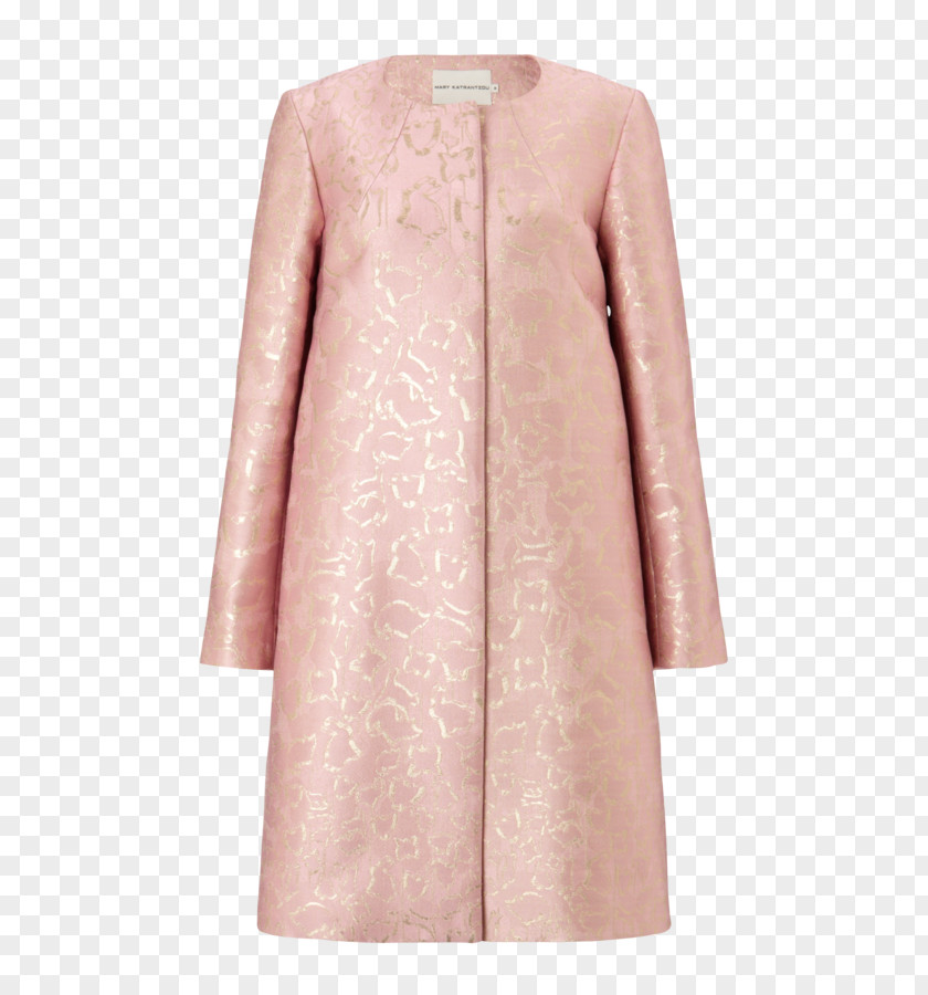 Dress Trench Coat Pink M Sleeve PNG