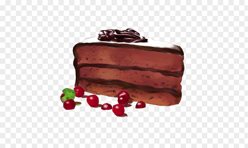 Blueberry Cake Hand Painting Material Picture Ice Cream Pie PNG