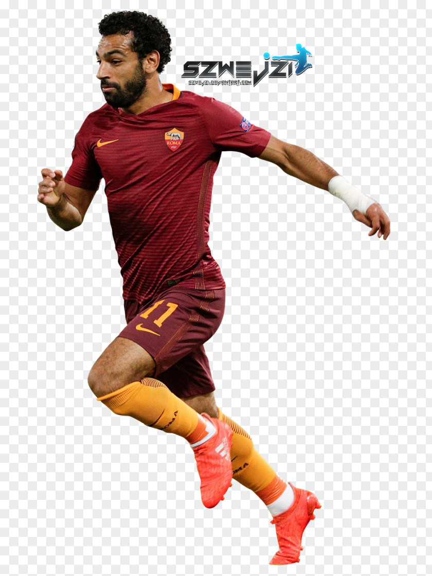 Mohamed Salah A.S. Roma Football Player Sport Jersey PNG