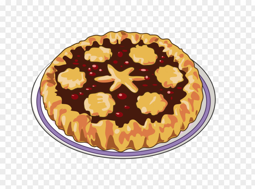Round Cake Decoration Vector Apple Pie Cherry Tart Pumpkin Blueberry PNG