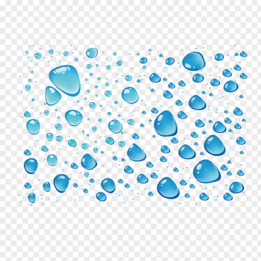 Blue Gradient Water Droplets Drop PNG