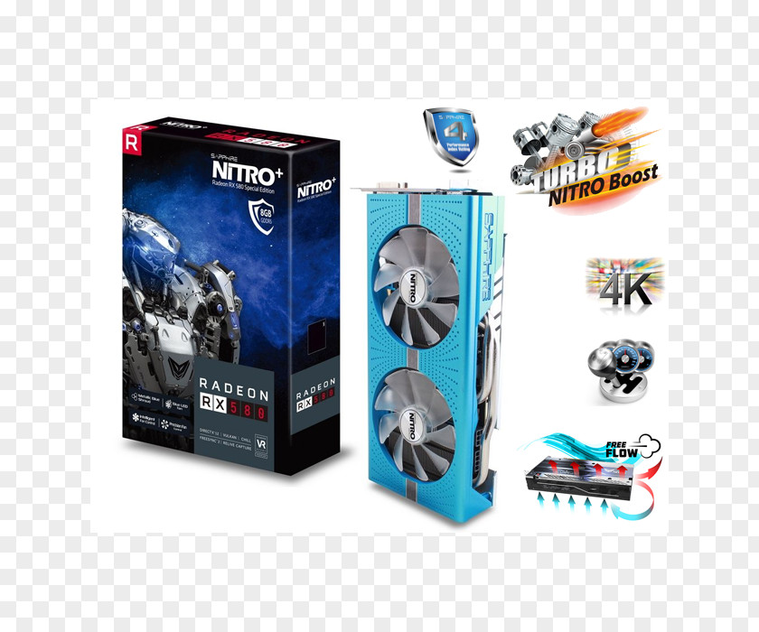 Graphics Cards & Video Adapters GDDR5 SDRAM AMD Radeon 500 Series Sapphire Technology PNG