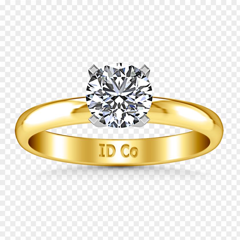 Diamond Cut Engagement Ring Colored Gold PNG