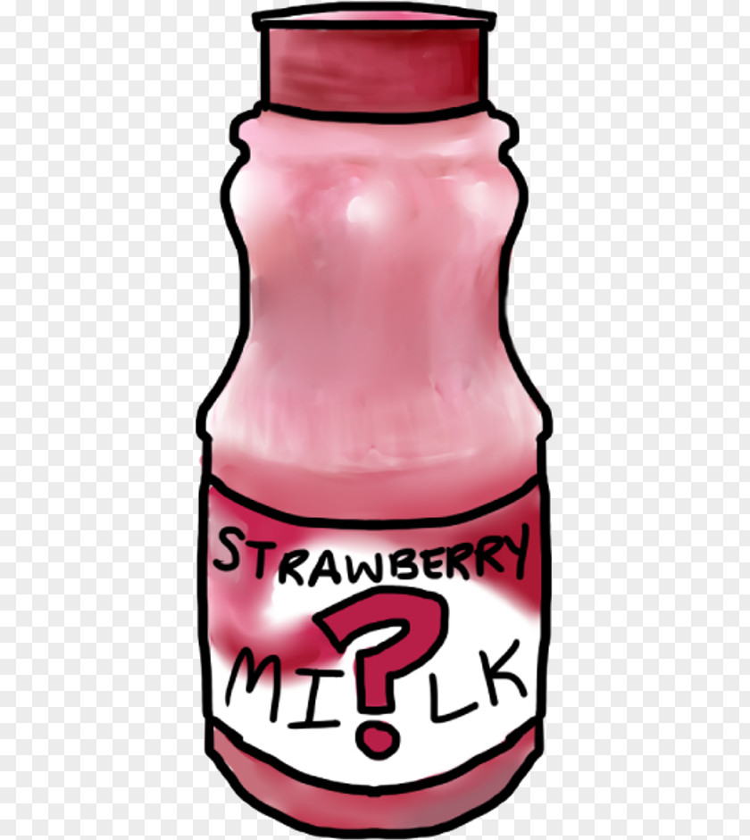 Strawberry Milk Water Bottles Pink M Clip Art PNG