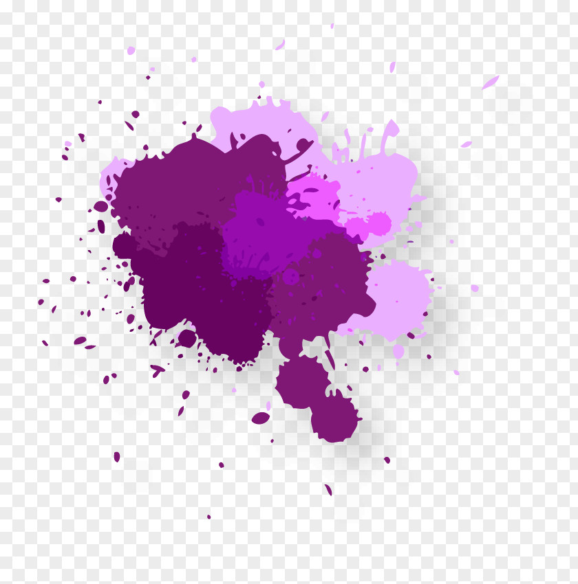 Purple Watercolor Ink Droplets Painting Drop PNG