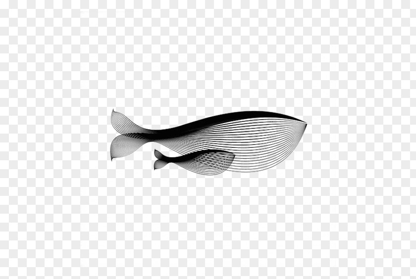 Whale Spoon White Black Pattern PNG