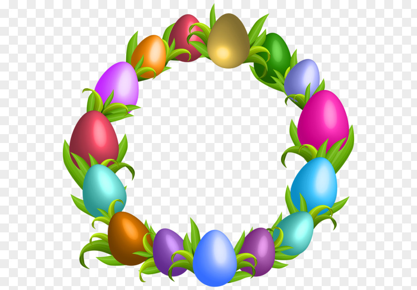Easter Egg Wreath Bunny Clip Art PNG