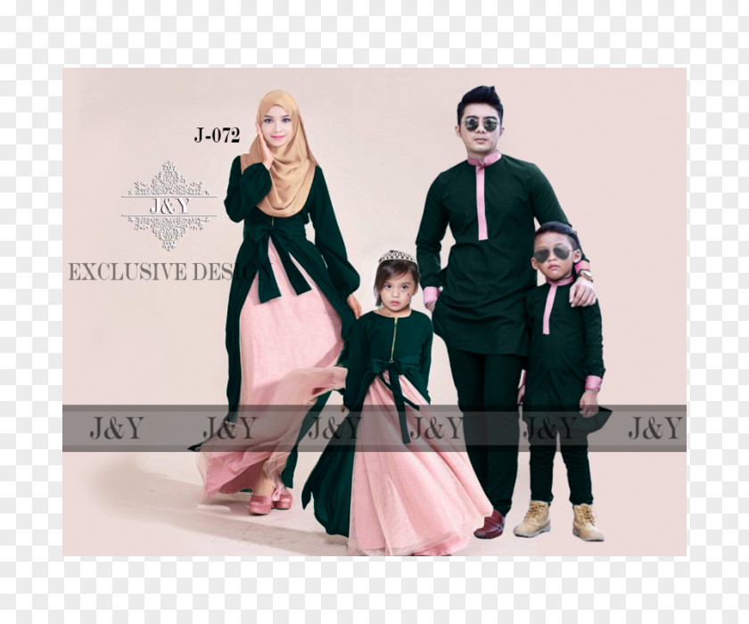 Family Fashion Baju Kurung Melayu Robe Sleeve Lace PNG