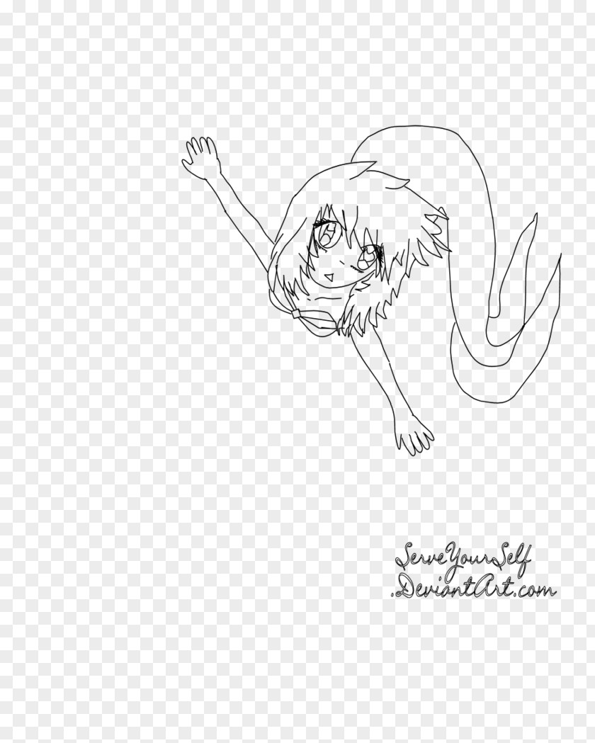 Jellyfish Line Art Drawing Sketch PNG