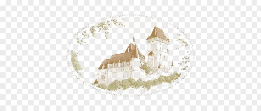 Beautiful Castle Stamp Paper Illustration PNG