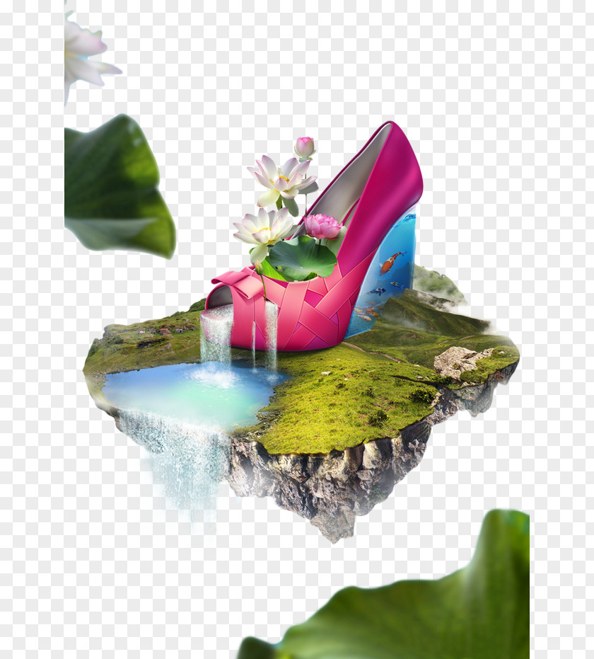 HD Waterfall And High Heels High-definition Television Designer PNG