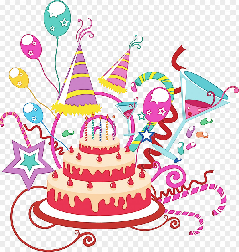 Dessert Magenta Happy Birthday Wallpaper PNG