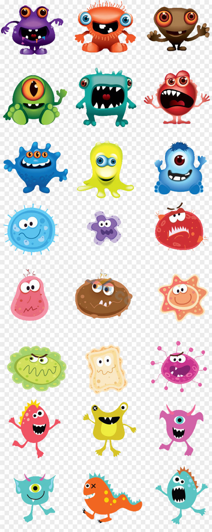 Various Expressions Package Monocular Binocular Little Monsters Cookie Monster Cartoon Clip Art PNG